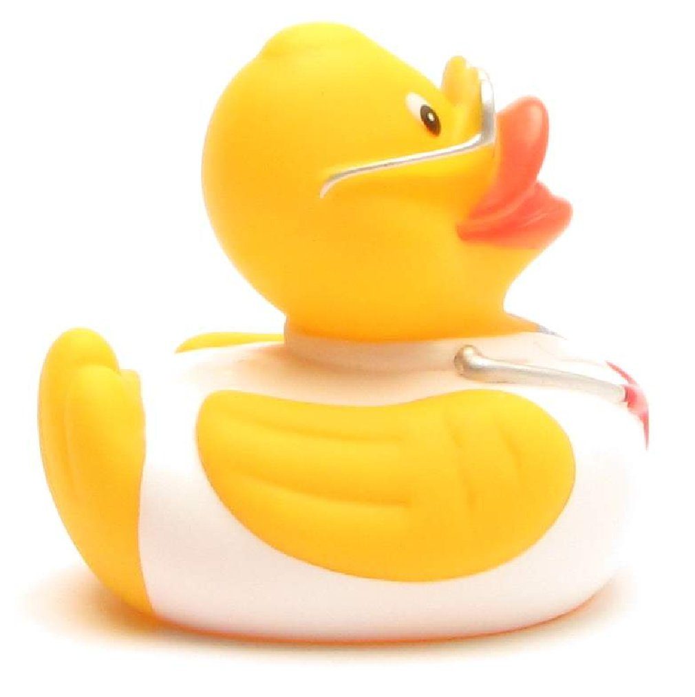 Duckshop Quietscheentchen mit Brille - Badeente Doktor Badespielzeug