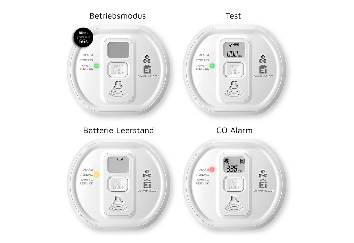 Thumbnail - Ei Electronics Ei Electronics Kohlenmonoxid-Melder inkl. 10 Jahres-Batterie NEU CO-Melder (LCD-Display)