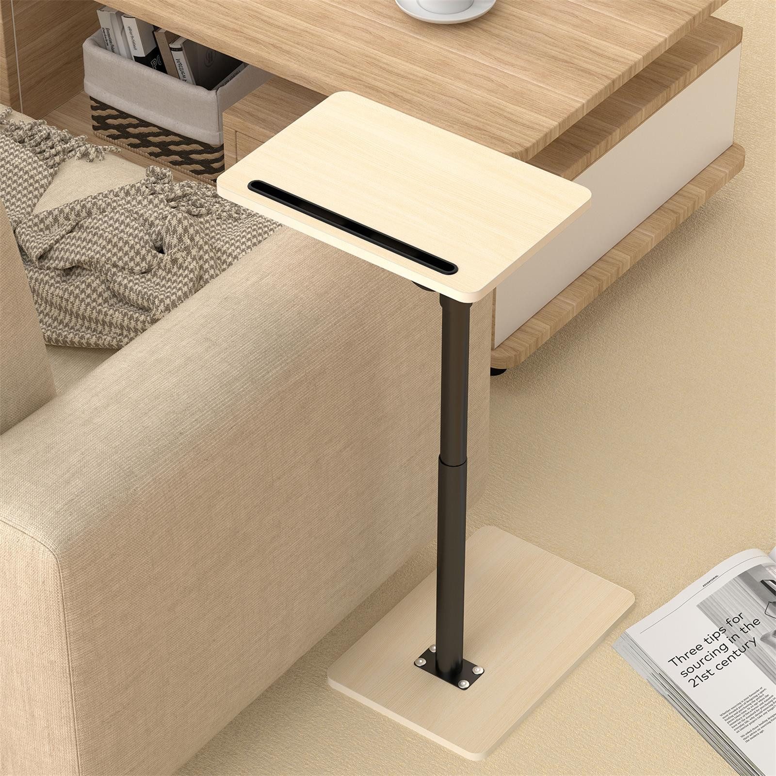 YUHFERA Beistelltisch 360° schwenkbarer höhenverstellbar Couchtisch/Holz günstig online kaufen