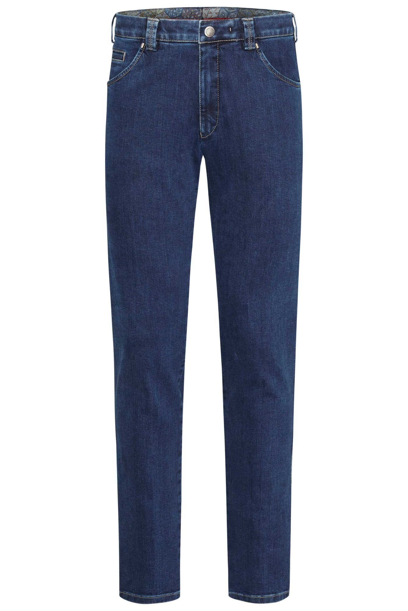 MEYER Slim-fit-Jeans Chino Dublin mit blau Stretch-Dehnbund