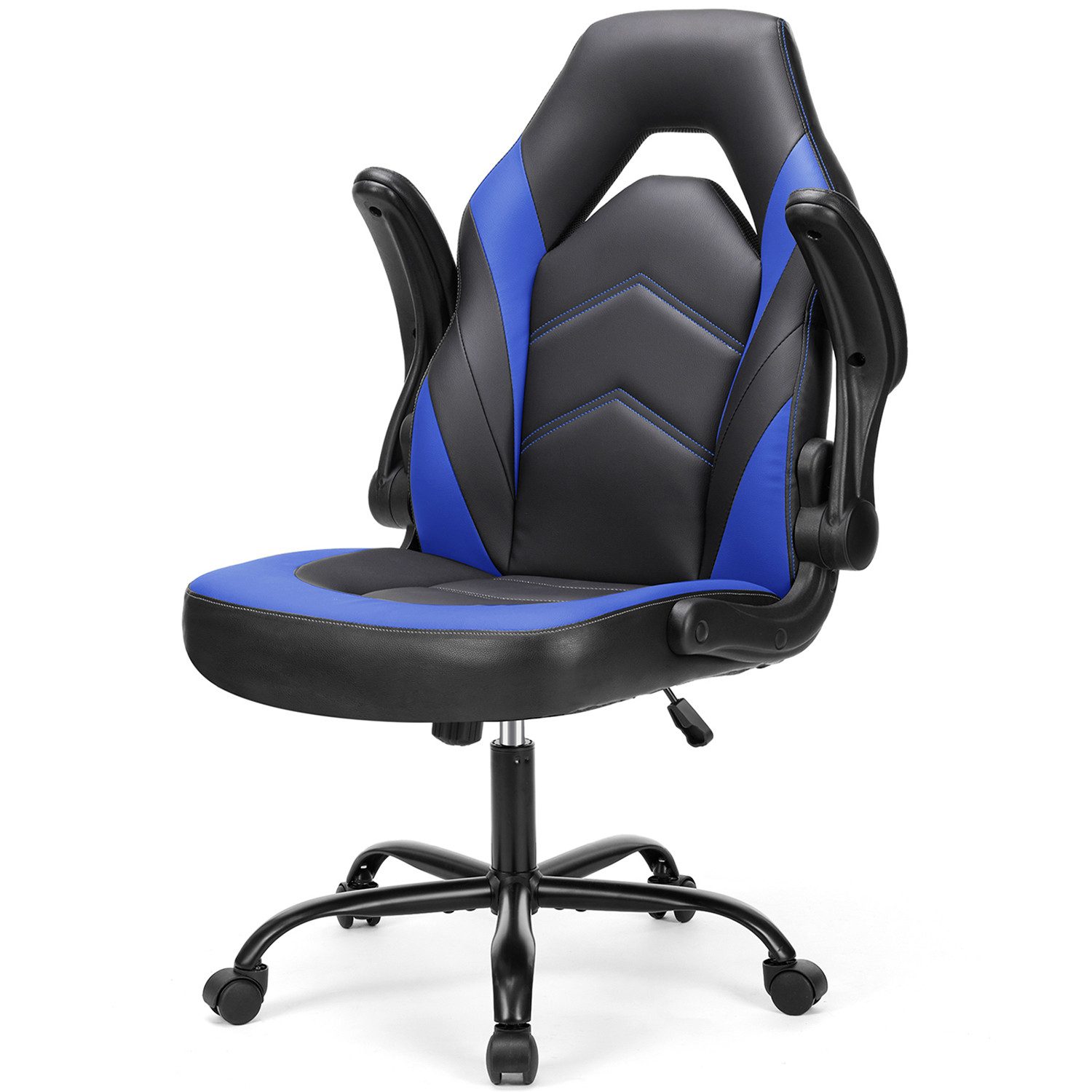 DUMOS Gaming-Stuhl Ergonomischer Bürostuhl mit Fußstütze, PU-Leder E-Sports günstig online kaufen