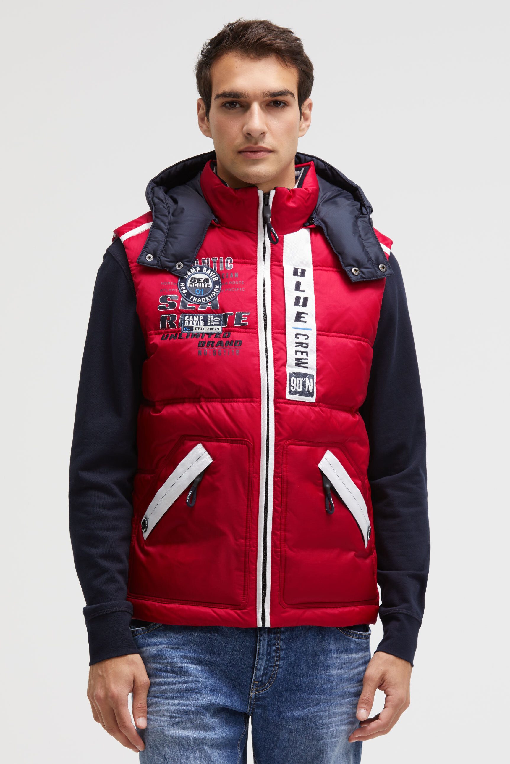 CAMP DAVID Steppweste mit Brusttasche