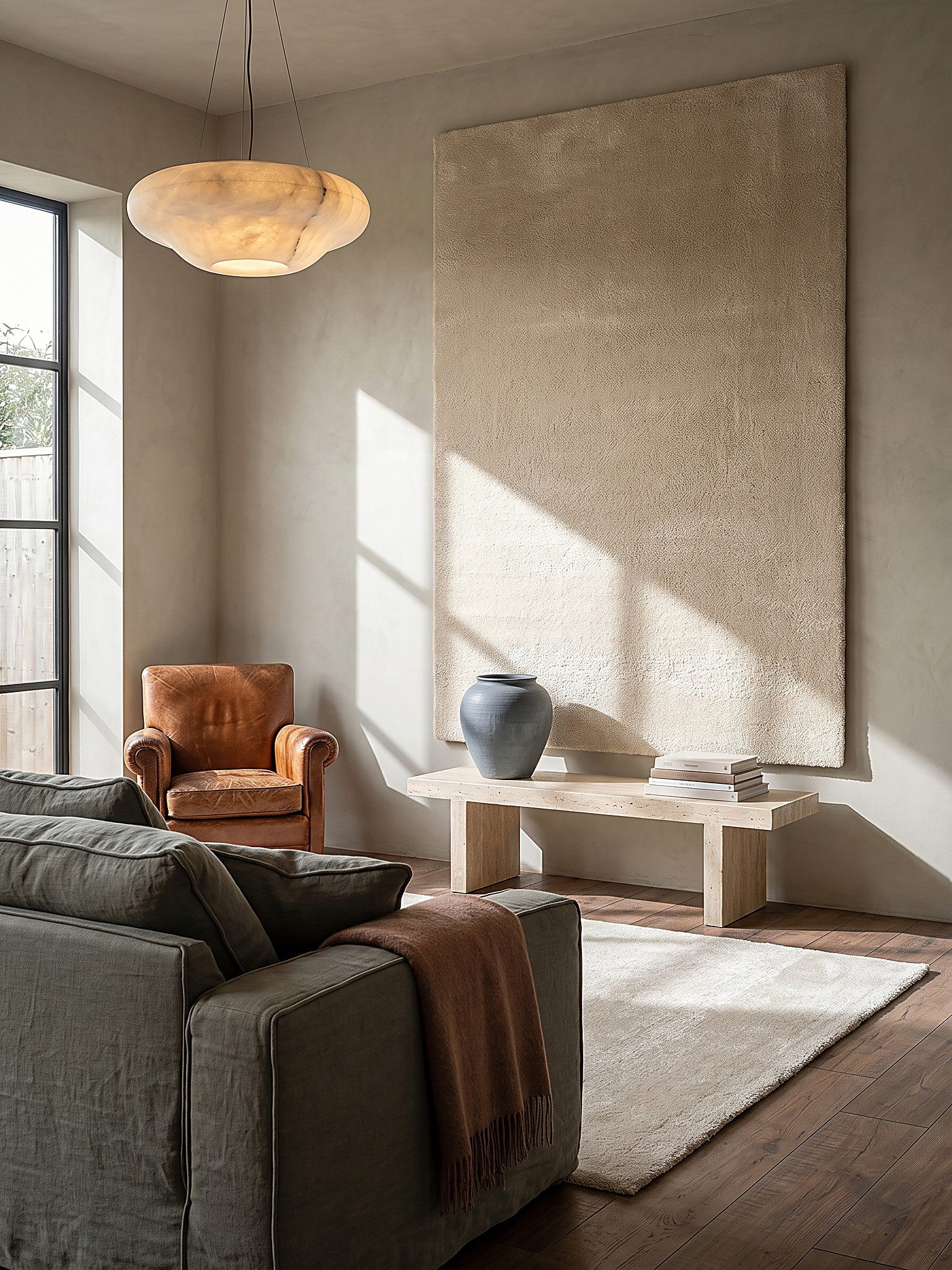 KADIMA DESIGN Teppich ALDAN Teppichläufer Beige 60x110 Uni Polyester Antirutsch Wohnraum, Läufer, Höhe: 18 mm, Trittschalldämmend, Strapazierfähig, Farbecht, Pf – Bild 4 von 5