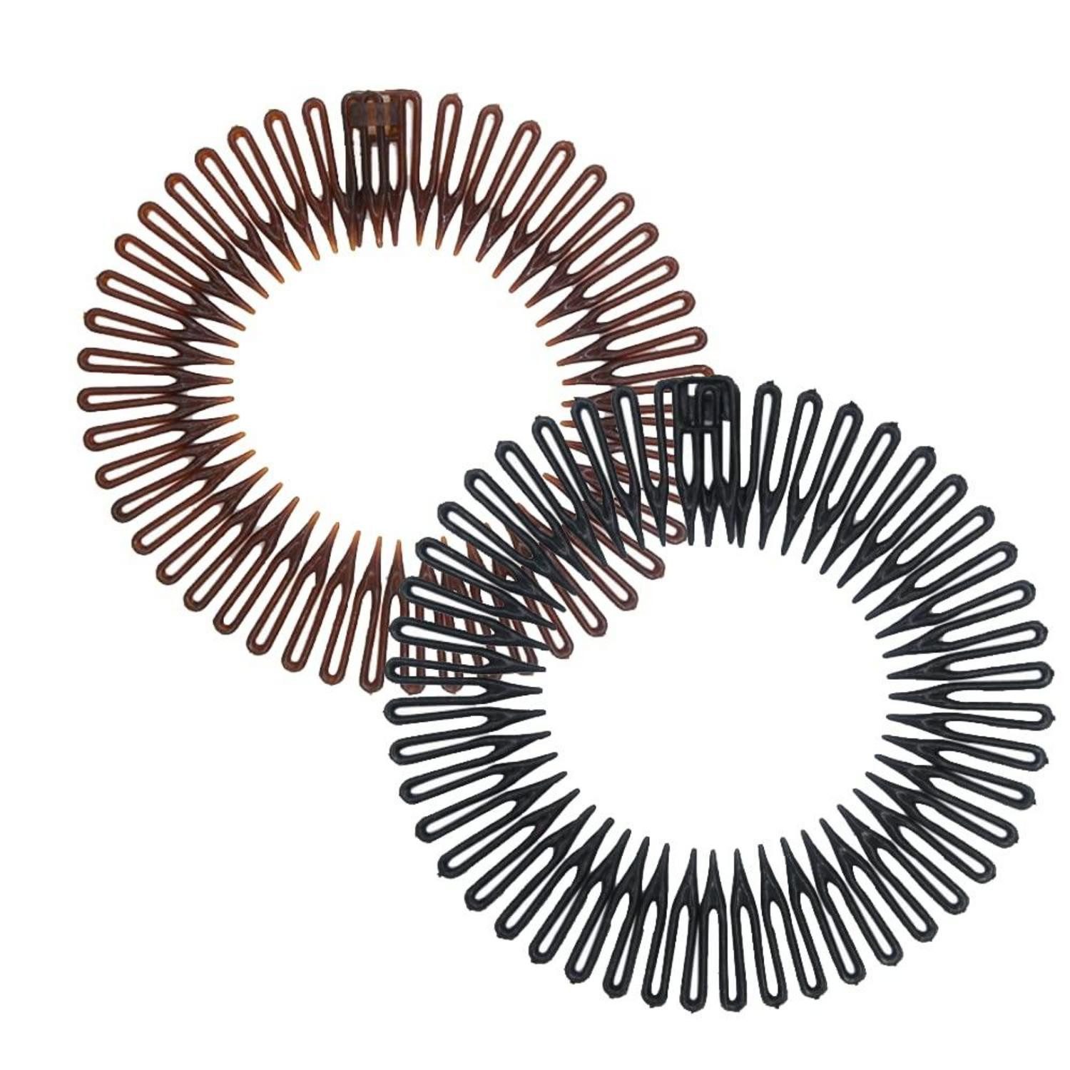 Haarband Stirnband Haarbandhalter Flexibler Kunststoff 2 Stücke Stretchkamm