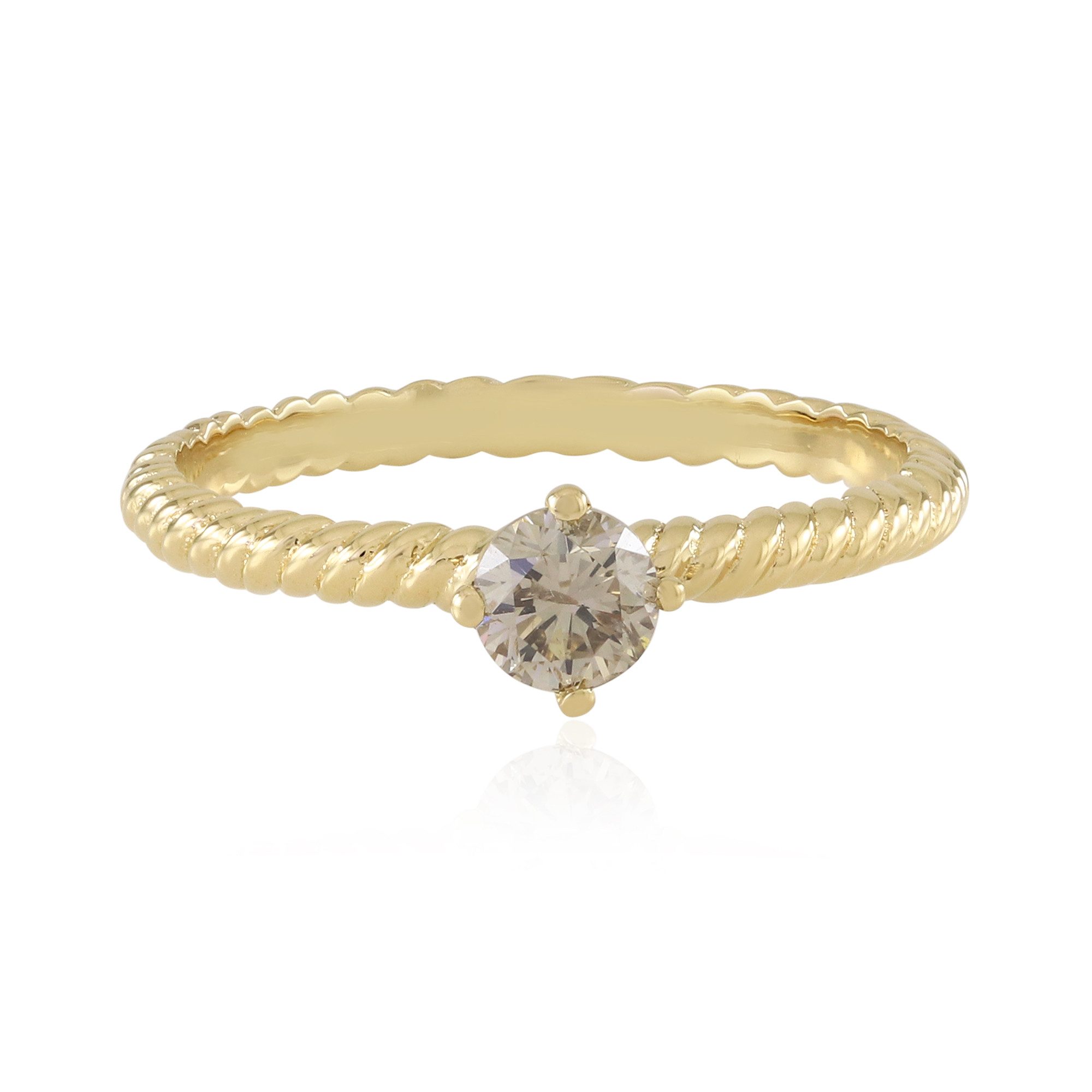 Cavill Diamantring Ring 0,30 ct Schokoladendiamant, vergoldetes 925 Silber, filigran (1-tlg)