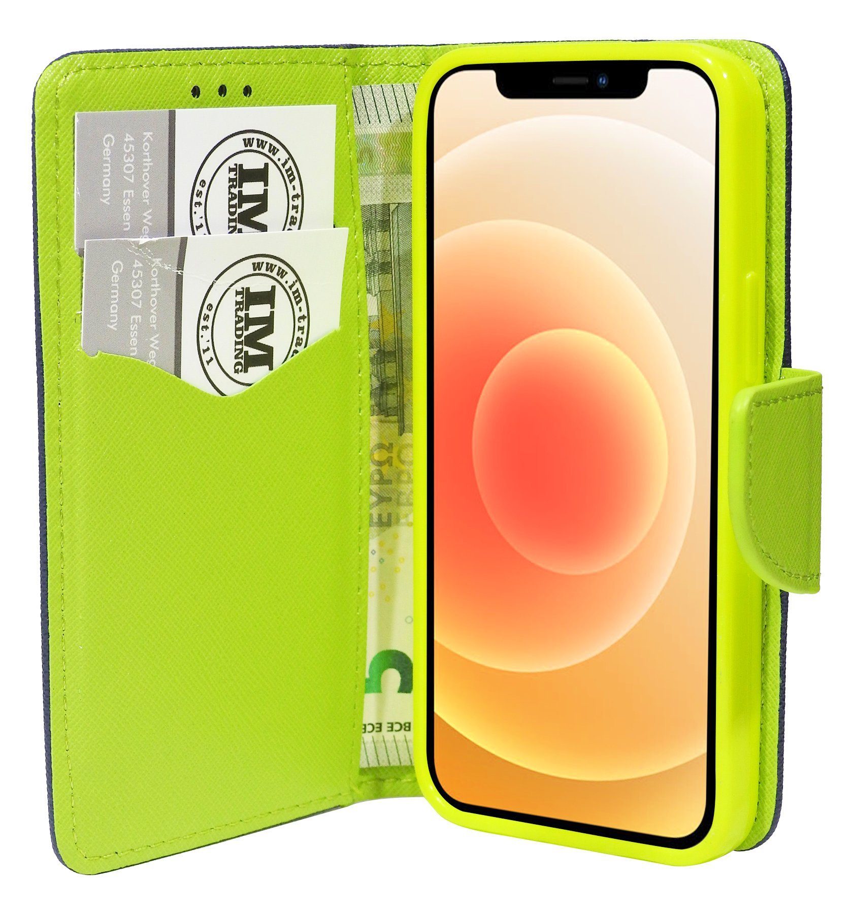 cofi1453 Handyhülle cofi1453® Buch Tasche "Fancy" für iPhone 12 Mini Handy Hülle Etui Brie