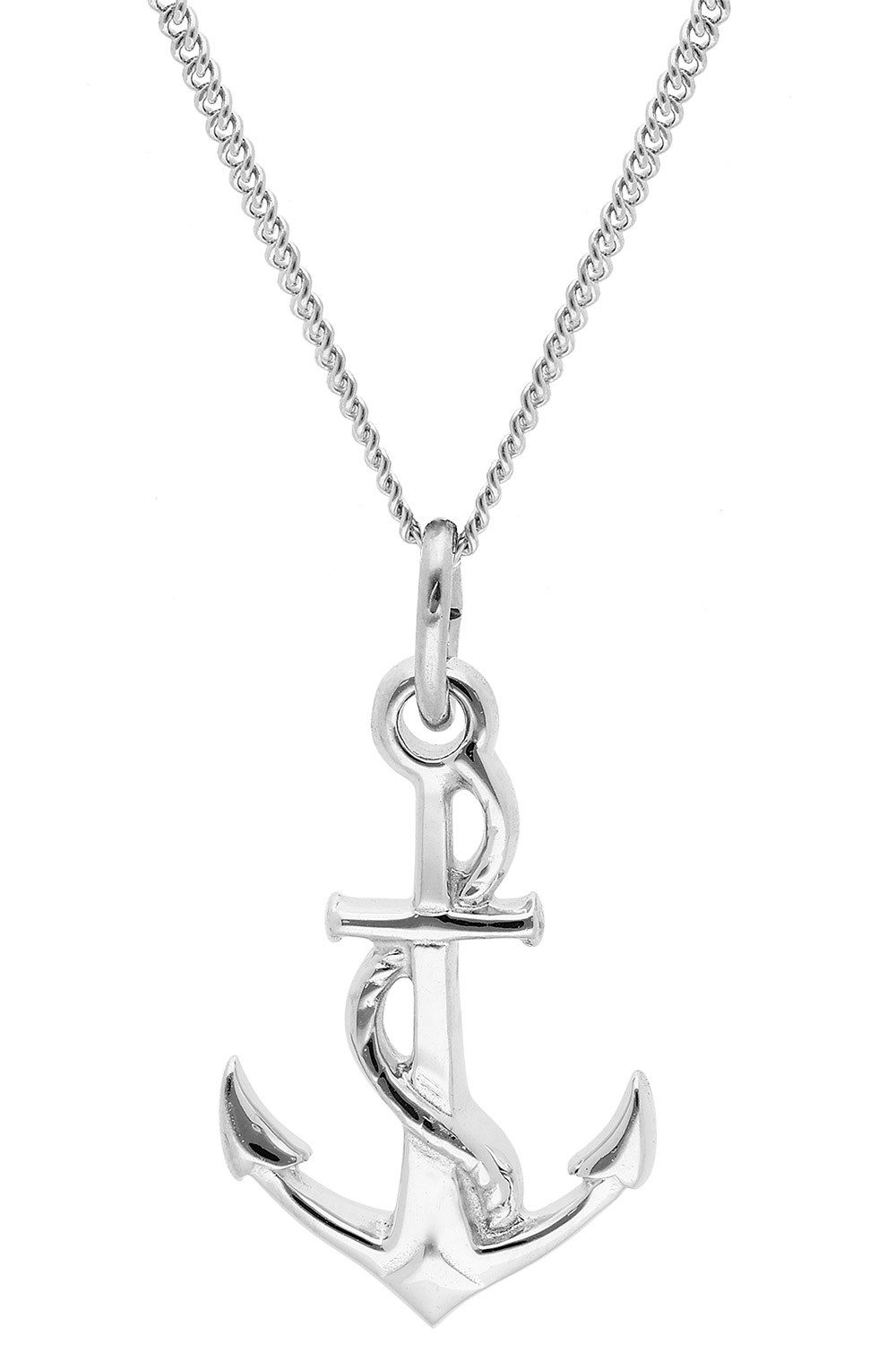Panzerkette mit Anker-Anhänger 925 Silber