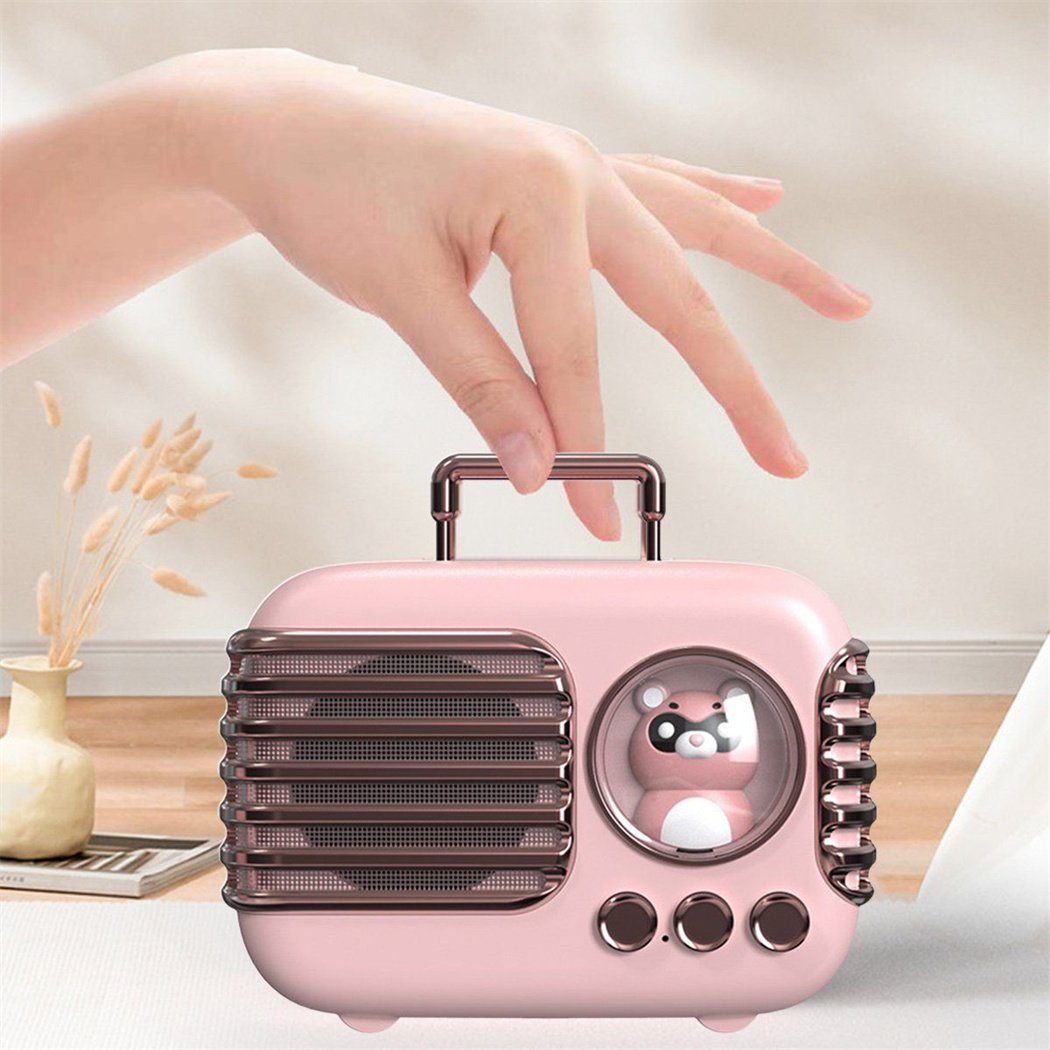 DAYUT mit rosa Lautsprecher Mini-Stereoanlage Bluetooth, Retro