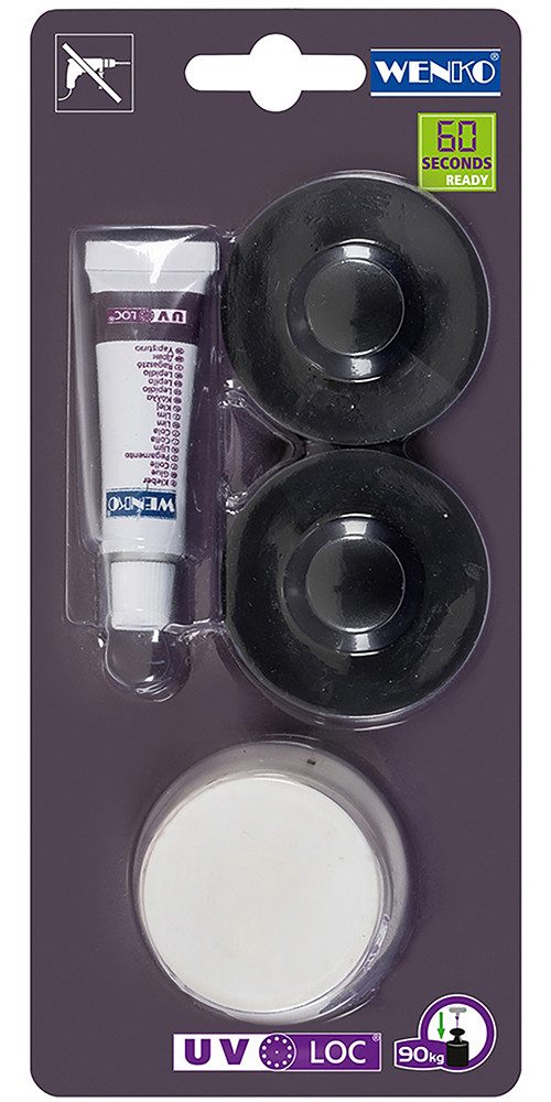 WENKO Bad-Befestigungsset UV-Loc®, (Set), 5-tlg., passend für UV-Loc® Badaccessoires, Befestigen ohne Bohren