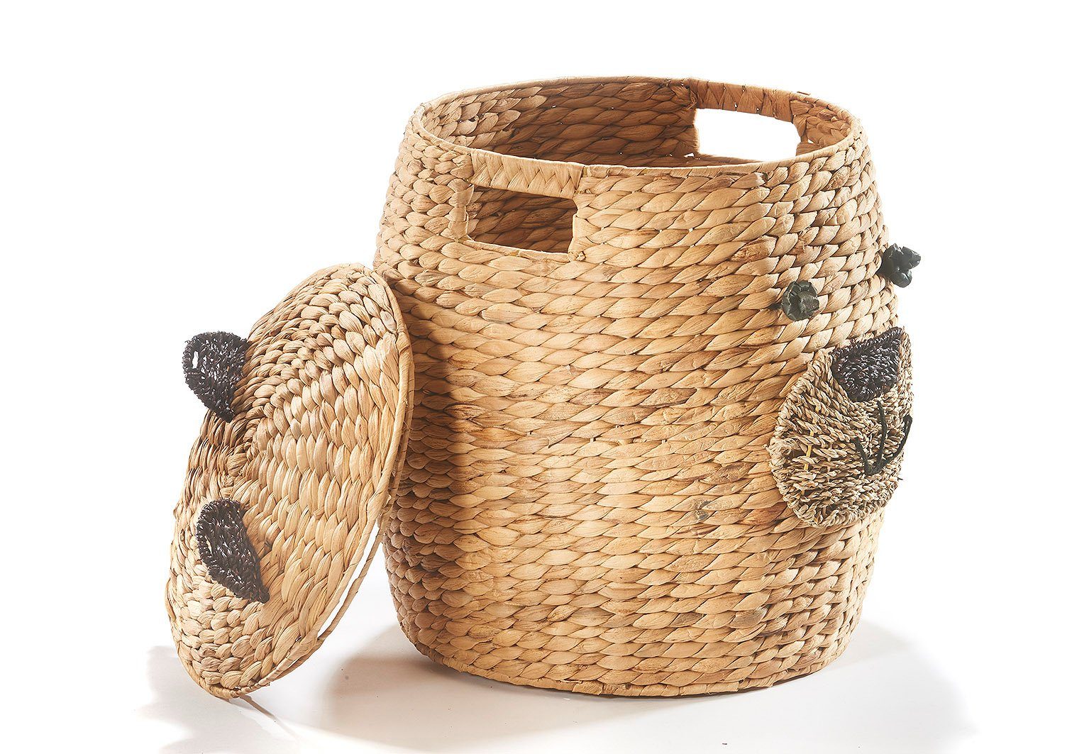 Kobolo Aufbewahrungskorb Wäschebehälter Wäschekorb Korb BÄR - Wasserhyazint günstig online kaufen