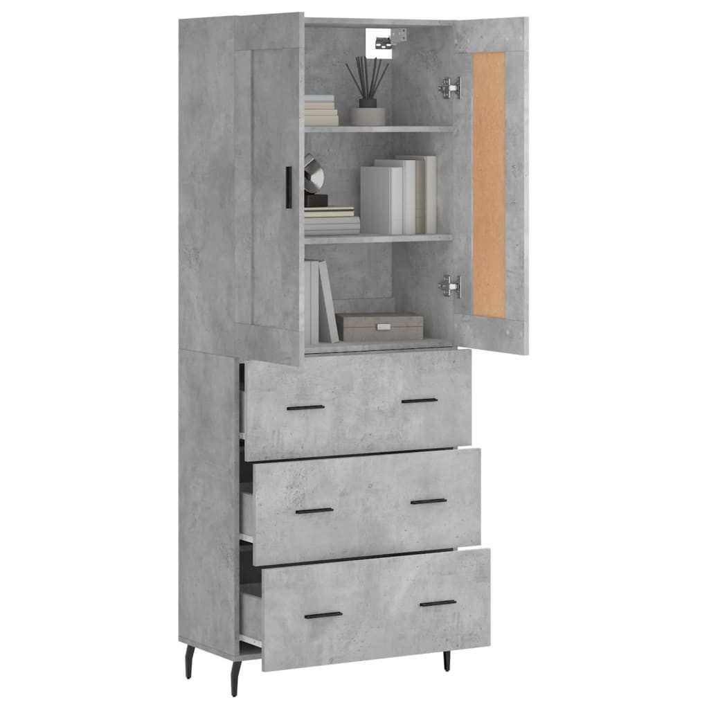 vidaXL Highboard Highboard Betongrau 69,5x34x180 cm günstig online kaufen