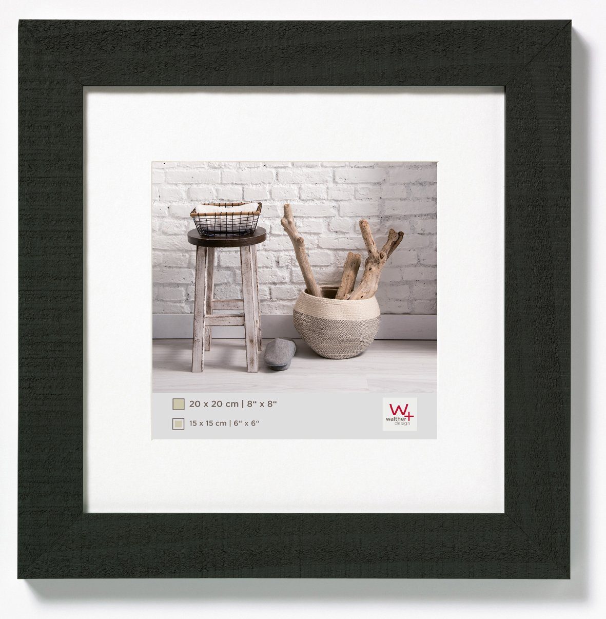 Walther Design Bilderrahmen Holzrahmen Home - quadratische Formate (20x20, 30x30 und 40x40 cm)