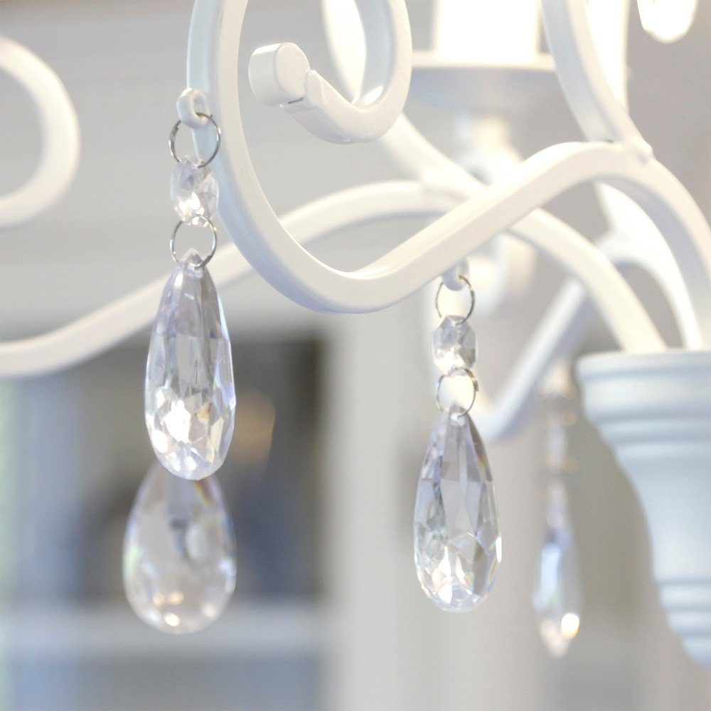 Grafelstein Kronleuchter Kronleuchter SOUTHAMPTON weiß mit Kristallen 6-arm günstig online kaufen