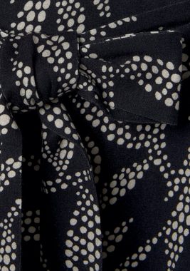 LASCANA Culotte (mit Bindegürtel) mit Blätterdruck, luftige Sommerhose in 7/8-Länge, Strandhose