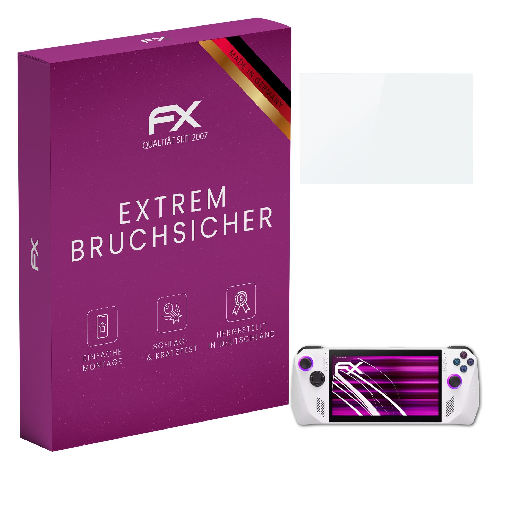 atFoliX Schutzfolie Panzerglasfolie für Asus ROG Ally RC71L 2023, Ultradünn und superhart