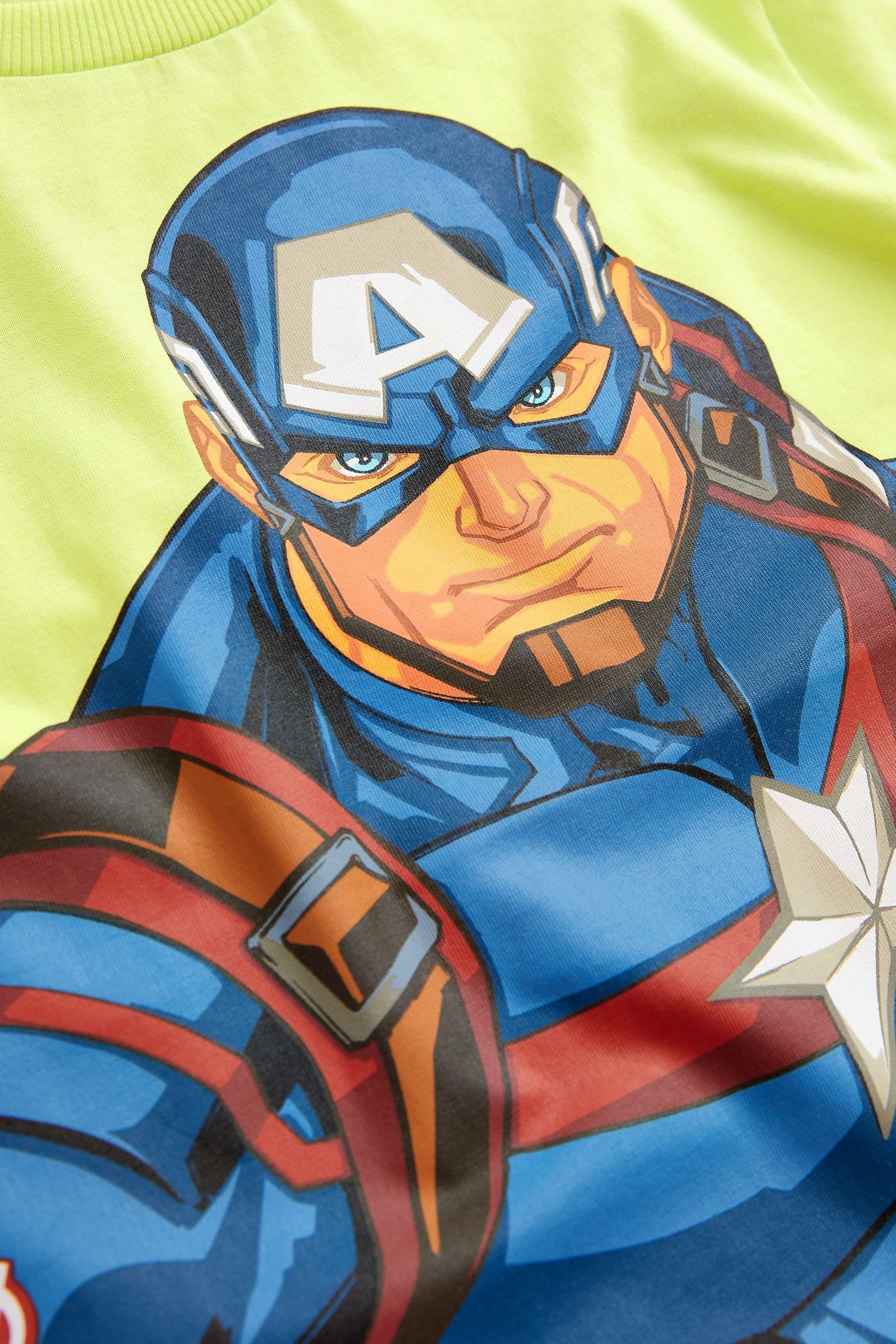 Next T-Shirt Avengers Superhero Green America License Lime Captain T-Shirt (1-tlg)