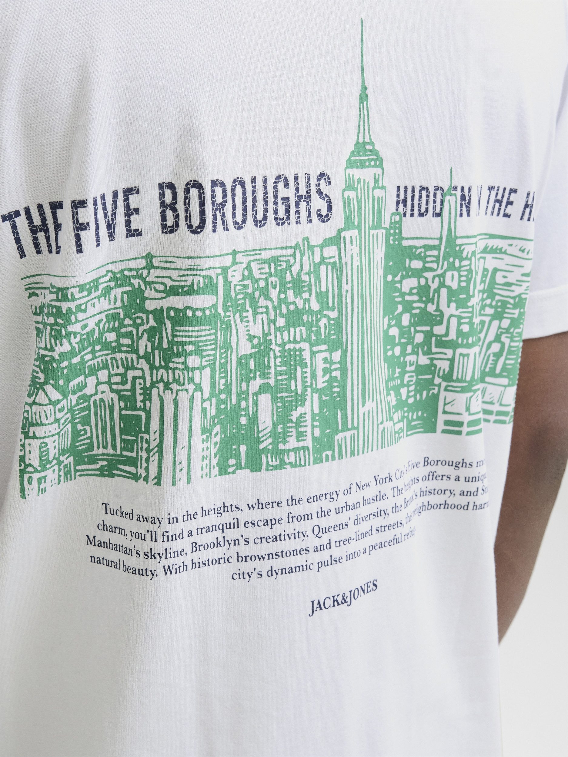 Jack & Jones T-Shirt JORYORK BACK TEE SS CREW NECK, Bright White