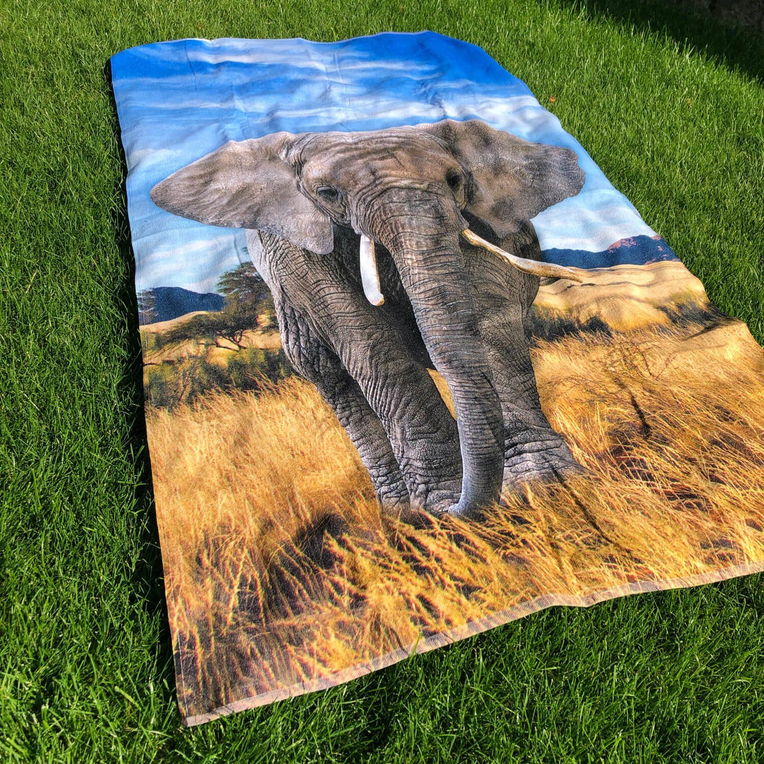 ESPiCO Strandtuch Elefant, Frottee-Velour (1-St), Safari, Wildnis, Tierwelt