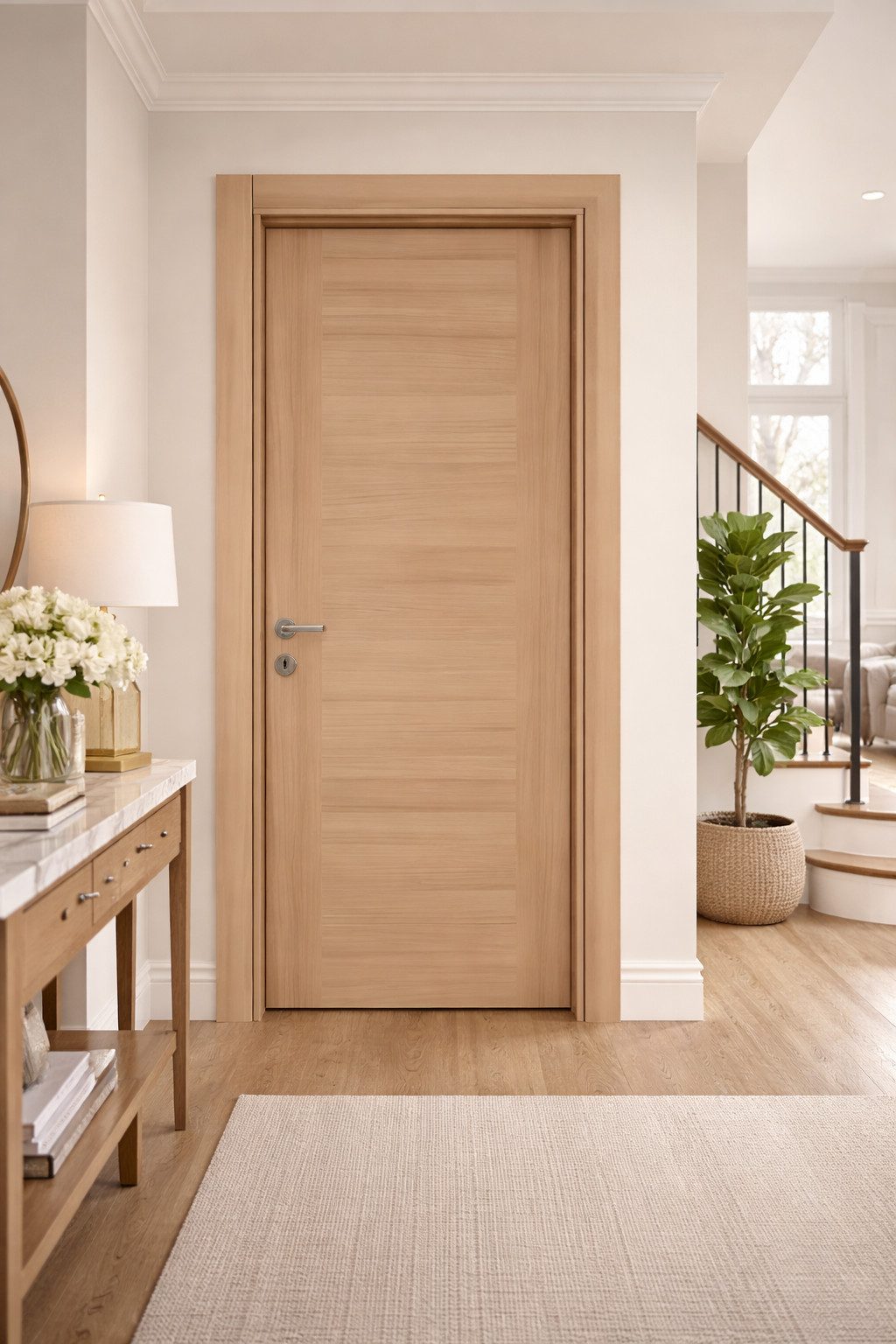 JVmoebel Zimmertür Beige Designer Haustür aus hochwertigem Material