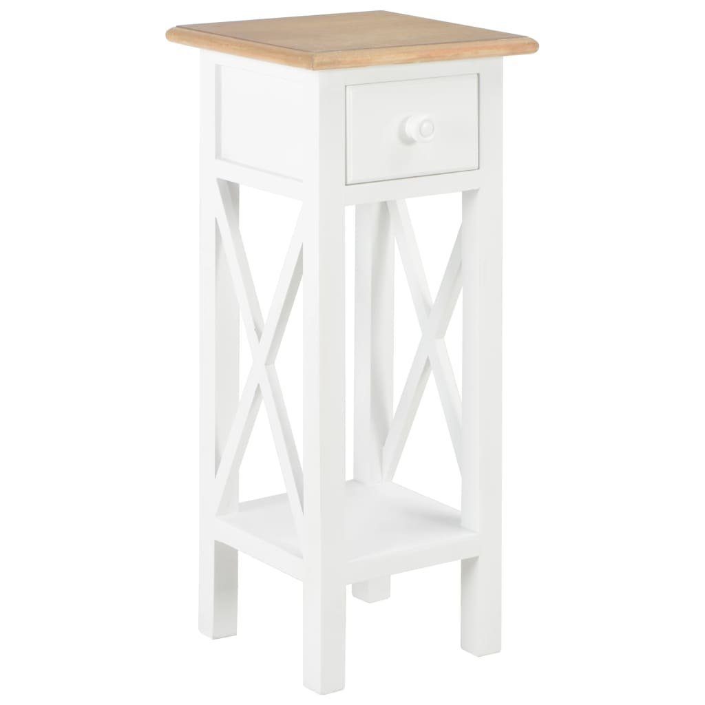 vidaXL Beistelltisch Beistelltisch Weiß 27 x 27 x 65,5 cm Holz (1-St)