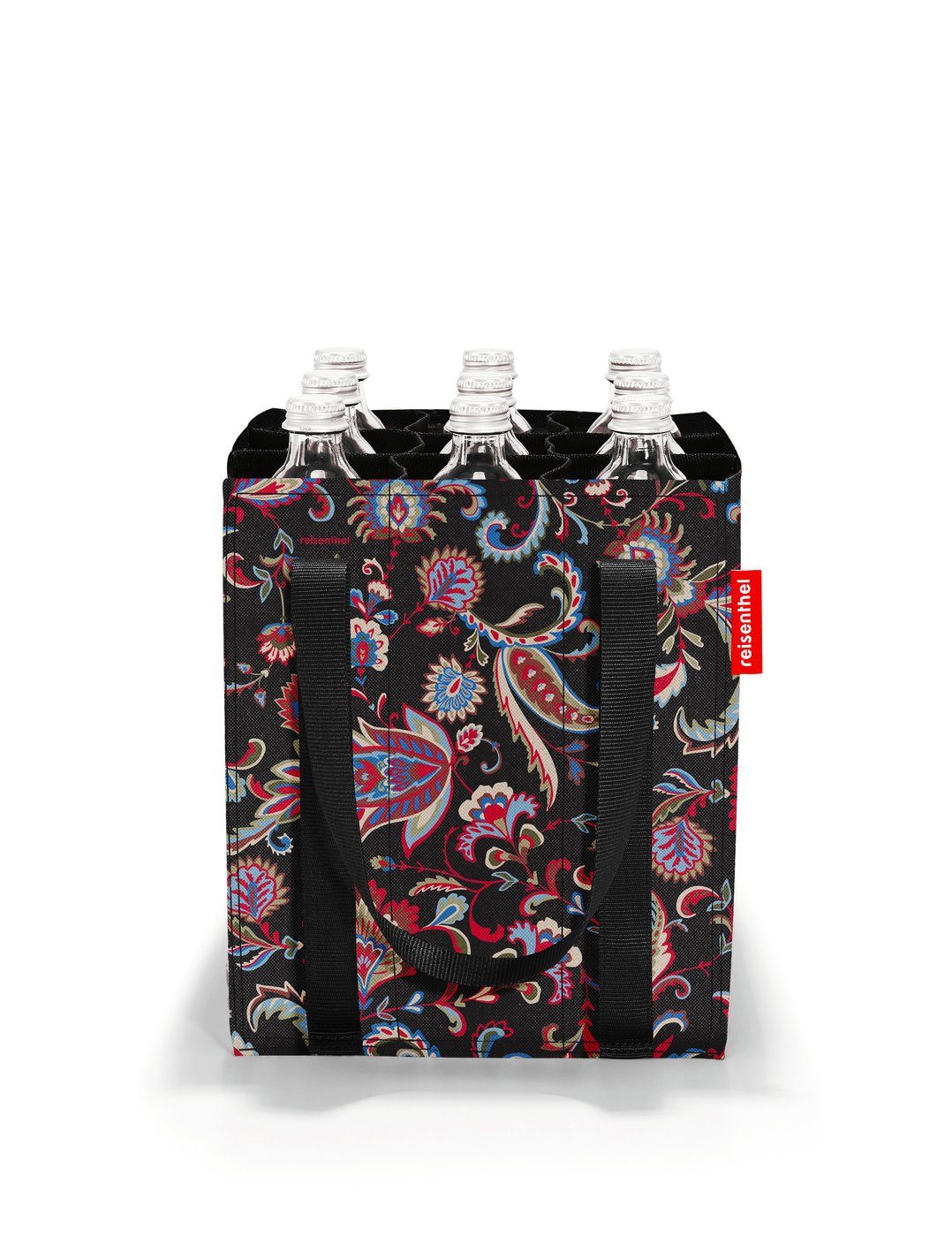 black bottlebag paisley Flaschenträger bottlebag, Flaschenkorb Einkaufstasche Flaschenkorb REISENTHEL® Flaschentasche