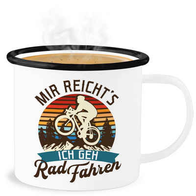 Shirtracer Becher Mir reicht's ich geh Rad fahren - Mountainbike Geschenk Fahrrad, Stahlblech, Kaffeetasse Hobby Geschenk