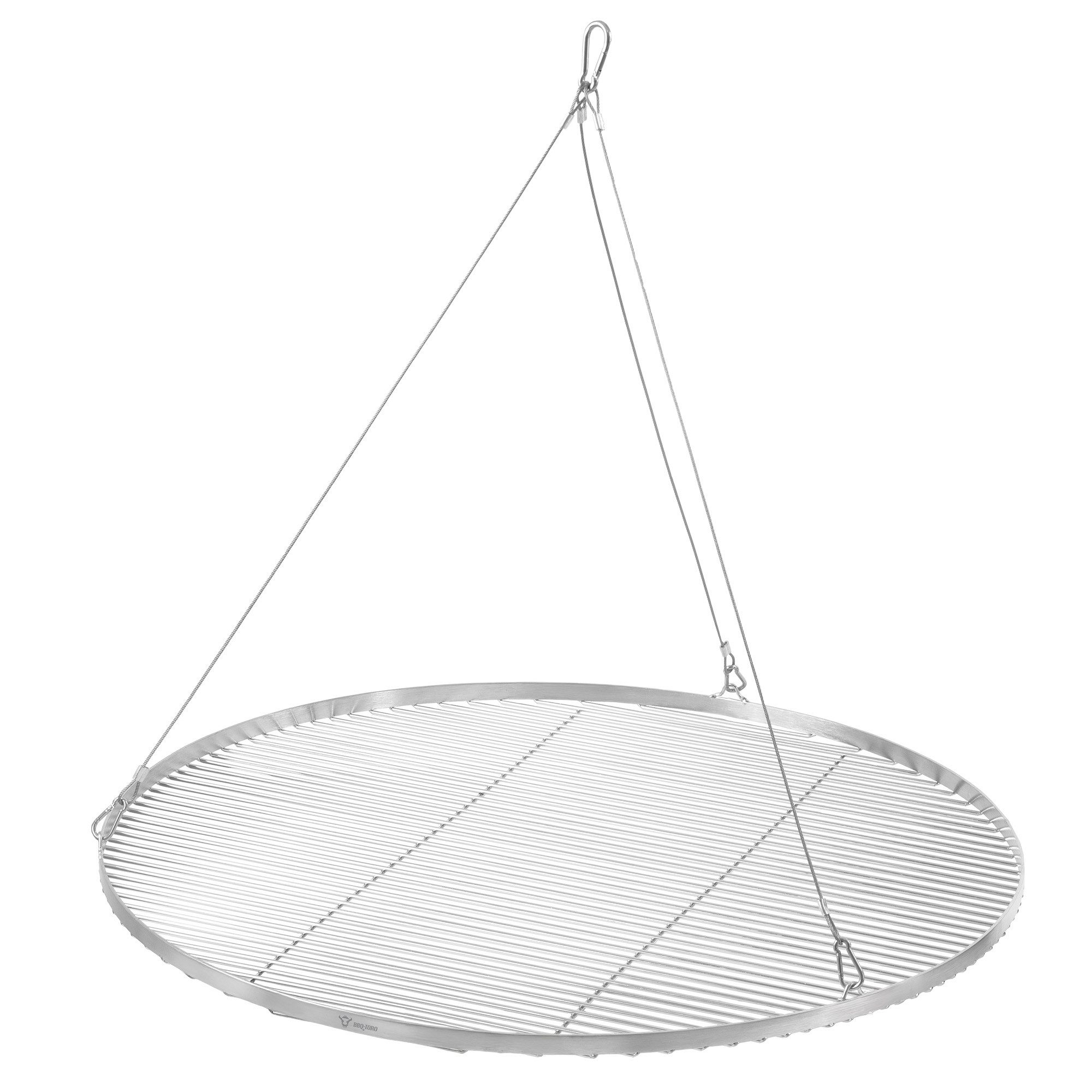 BBQ-Toro Grillrost Edelstahl Grillrost Rund Ø 90 cm, BBQ Grillgitter mit Seilaufhängung, Stabil
