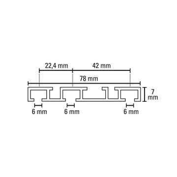 Schienensystem Gardinia Aluminium-Vorhangschiene 3-läufig weiß, GARDINIA, standard