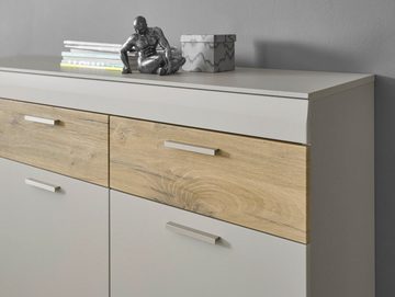 Furn.Design Sideboard Griego (Anrichte in Kieselgrau mit Eiche, Breite 200 cm), mit Soft-Close