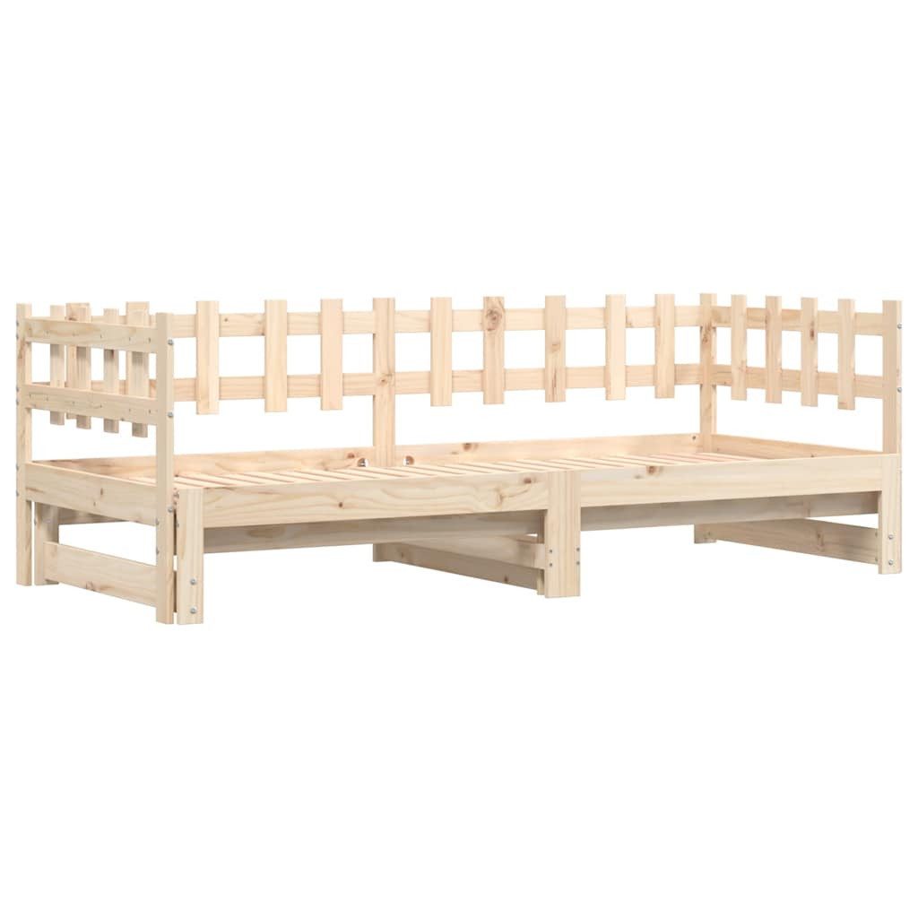vidaXL Bett Tagesbett Ausziehbar 2x(90x200) cm Massivholz Kiefer