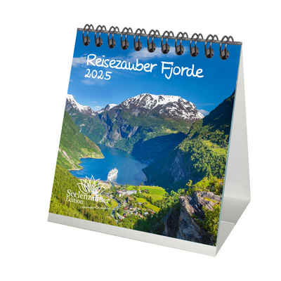 Seelenzauber Tischkalender Reisezauber Fjorde Kalender für 2025 Format 10cm x 10cm Norwegen
