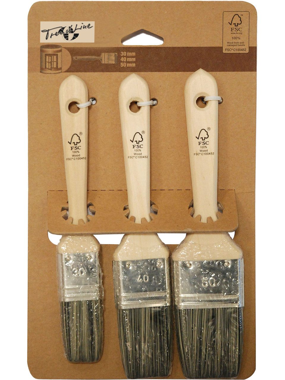 Trend Line Pinsel TrendLine Lasur Pinsel-Set 3-teilig 30 mm, 40 mm