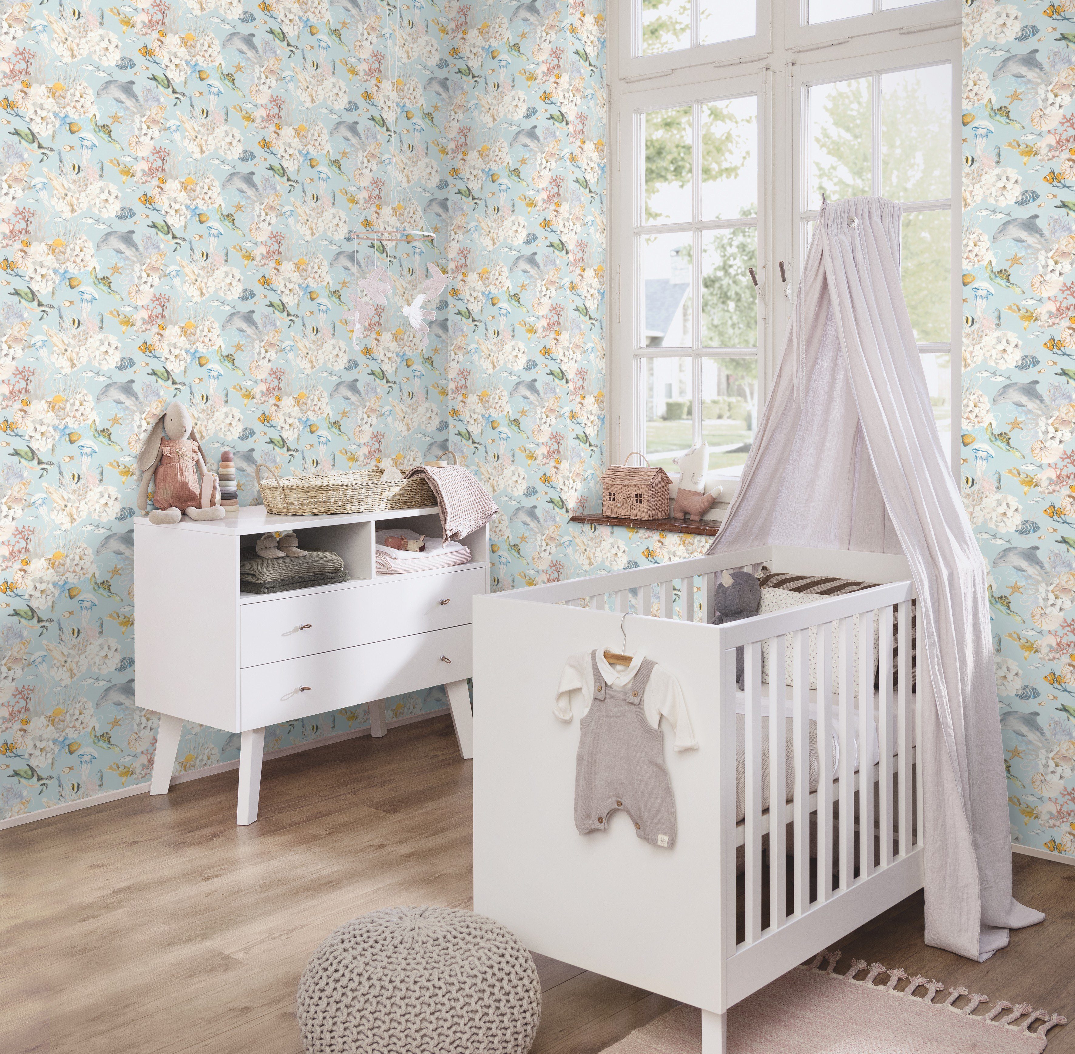 Rasch Kindertapete, glatt, uni, (1 St) günstig online kaufen
