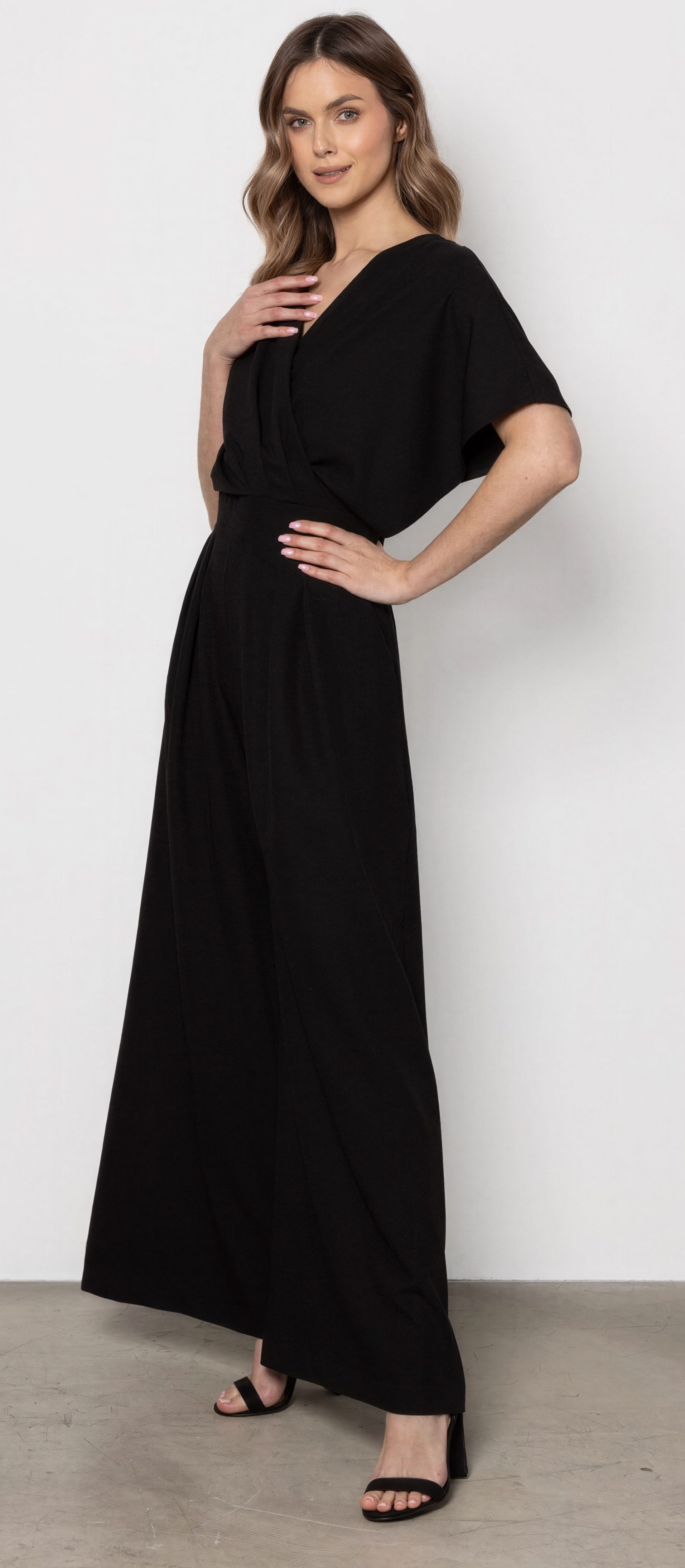 Awama Overall elegant, mit V-Ausschnitt und und weitem Bein