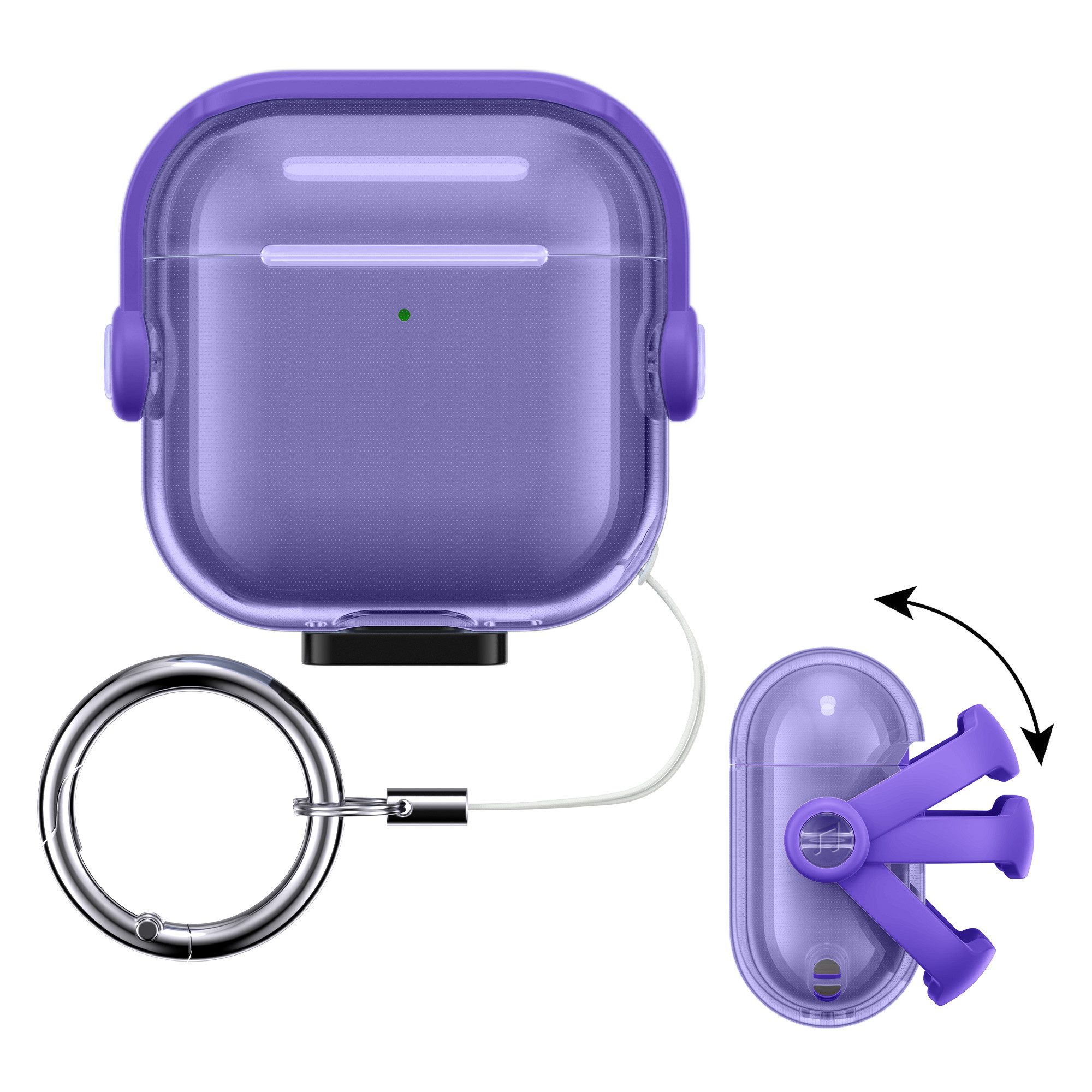 kwmobile Kopfhörer-Schutzhülle Kopfhörer Case für Apple Airpods 4, Headphones Hülle TPU Cover mit Sicherheitsverschluss