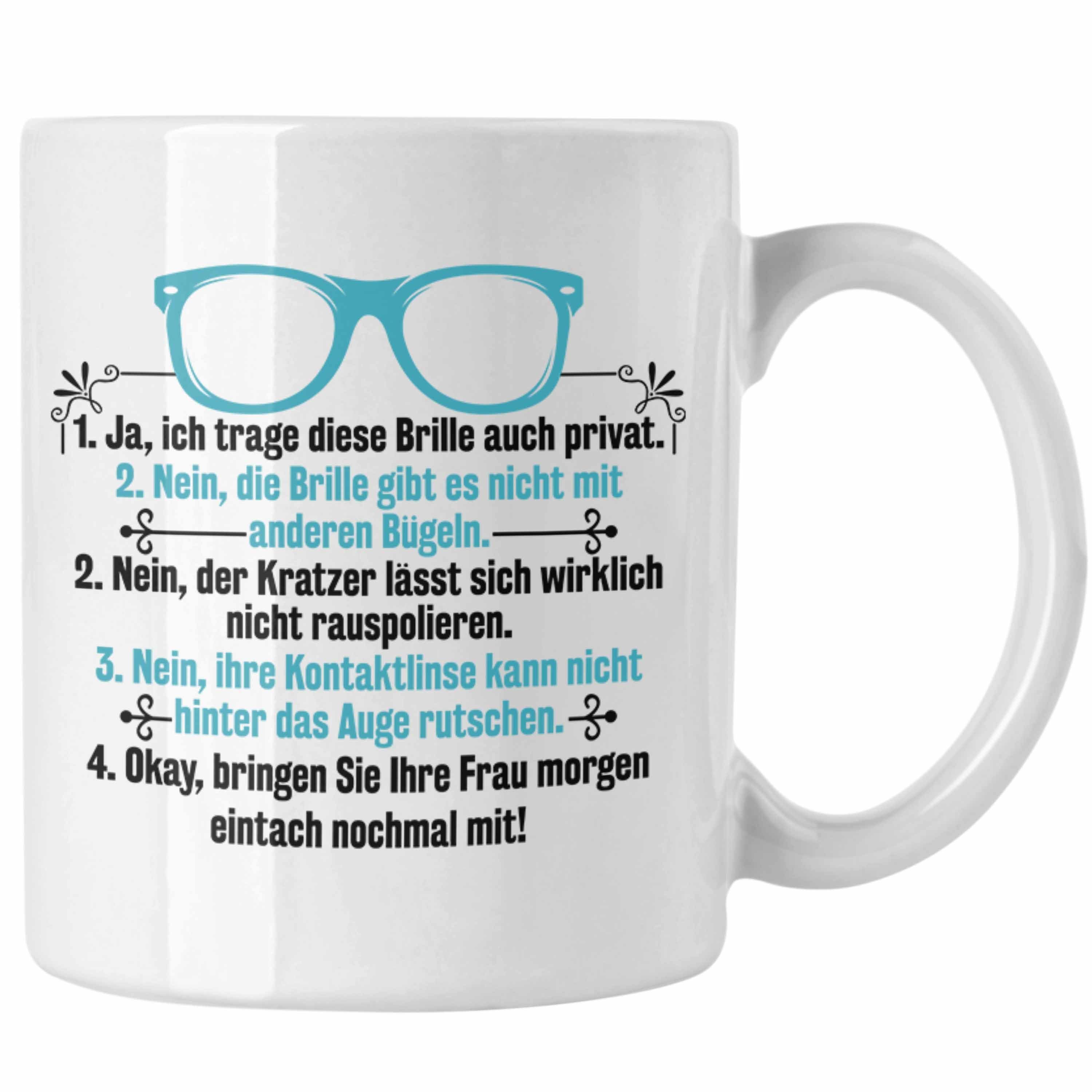 Trendation Tasse Trendation - Augenoptiker Tasse Geschenk Brillenverkäufer Lustiger Spruch Geschenkidee Optiker Weiss