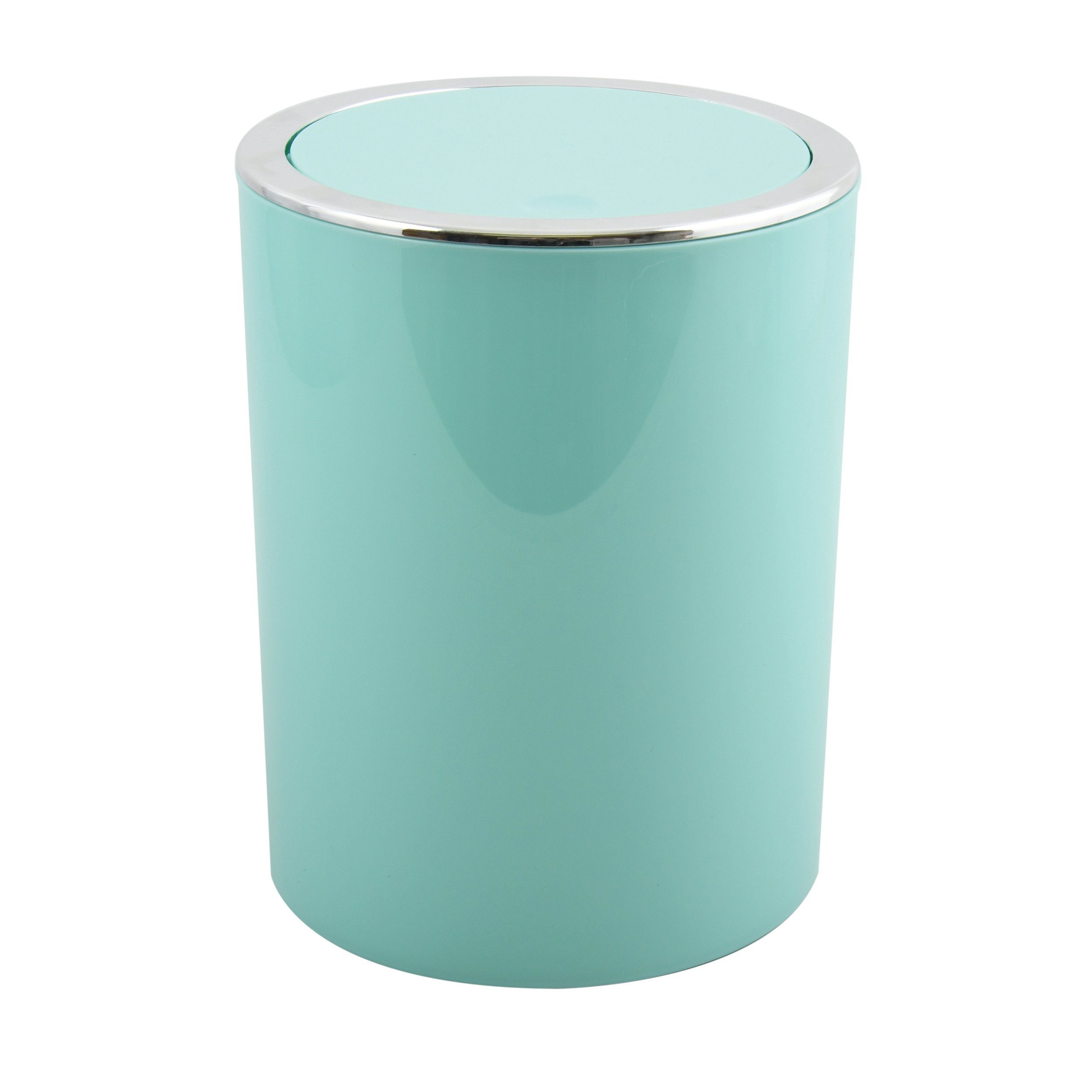 MSV Kosmetikeimer KAMAKA, eleganter Abfalleimer mit Schwingdeckel, für Küche, Bad, Büro, in angesagten Trendfarben, 6 L, pastellgrün