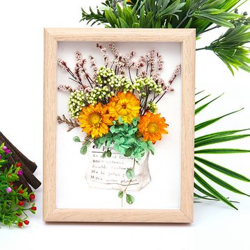 Rutaqian Bilderrahmen zum Basteln 3D Bilderrahmen zum Befüllen,20x15cm Bilderrahmen, (Sie müssen manuell DIY,um das fertige Produkt zu vervollständigen), hölzerne getrocknete Blume DIY Bilderrahmen für Kunsthandwerk, 3D Rahmen für Objekte, Blumen, Hochzeitsstrauß oder Erinnerungsstücke