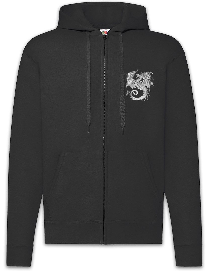 Sweatjacke Dragon V Zipper Hoodie Drache Fantasy Tattoo Monster Drachen Asia