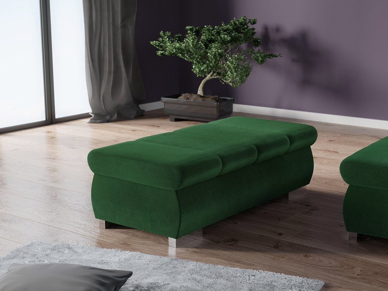 MIRJAN24 Polsterhocker Bangkok Groß, Holzkonstruktion, 120x60x39 günstig online kaufen