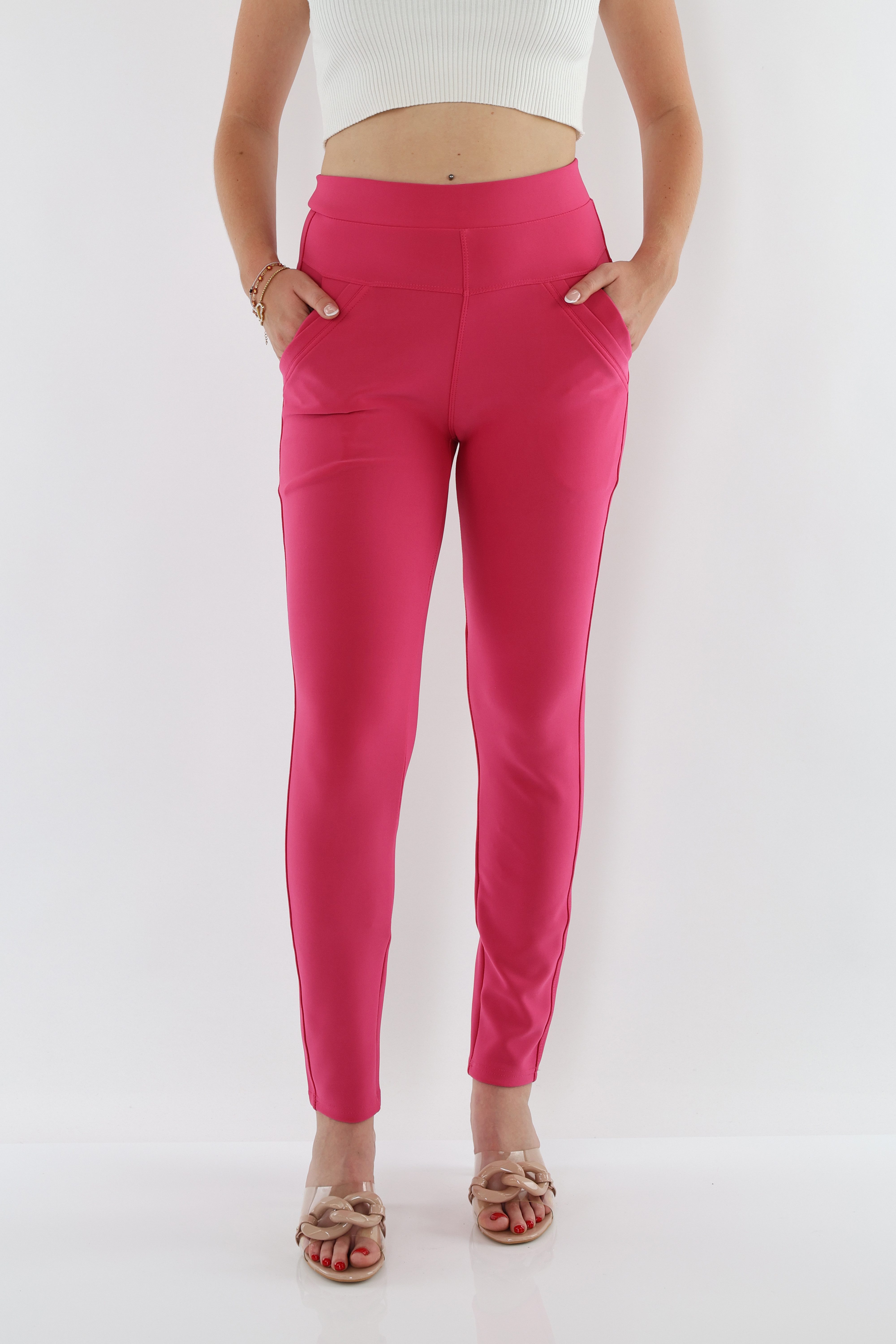 Stretch-Hose Damen Hosen High Waist Strech Hose Elegant Kurzgröße