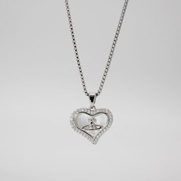 ELLAWIL Herzkette Halskette mit Herz Anhänger Kette Zirkonia Venezianerkette (Kettenlänge 40 cm, verlängerbar um 6 cm, Edelstahl), inklusive Geschenkschachtel