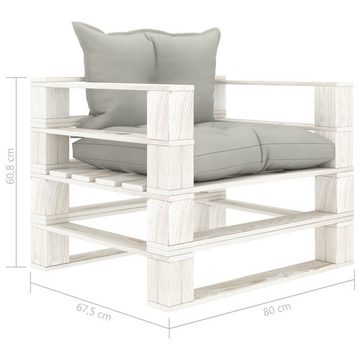 vidaXL Loungesofa Garten-Palettensofa mit Kissen in Taupe Holz, 1 Teile