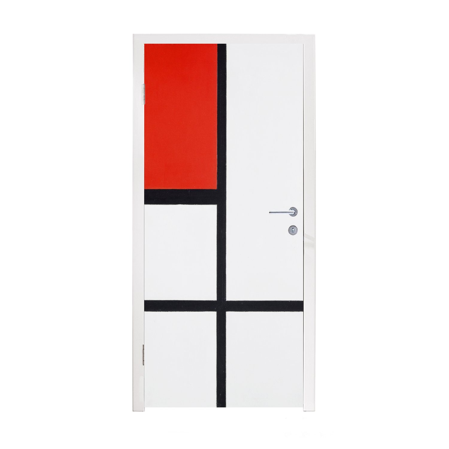 (1 bedruckt, Türtapete Komposition St), cm - Matt, 75x205 Piet für Türaufkleber, MuchoWow Fototapete Tür, Mondrian,