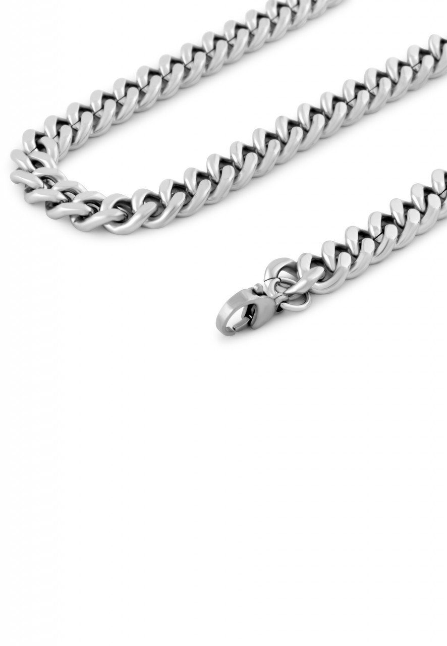 Edelstahlkette Fibra Kette Silber - 9mm 40 cm // 15.74 in