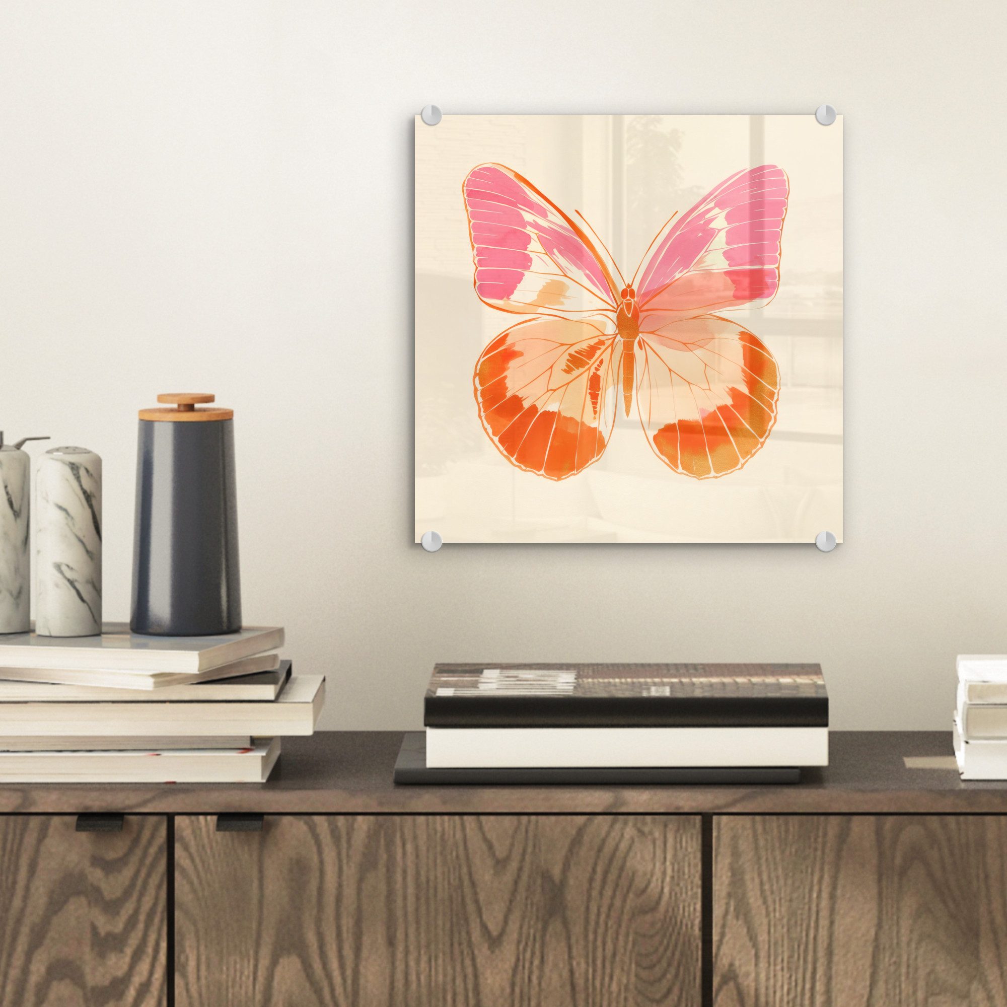 MuchoWow Acrylglasbild Orange - Schmetterling - günstig online kaufen