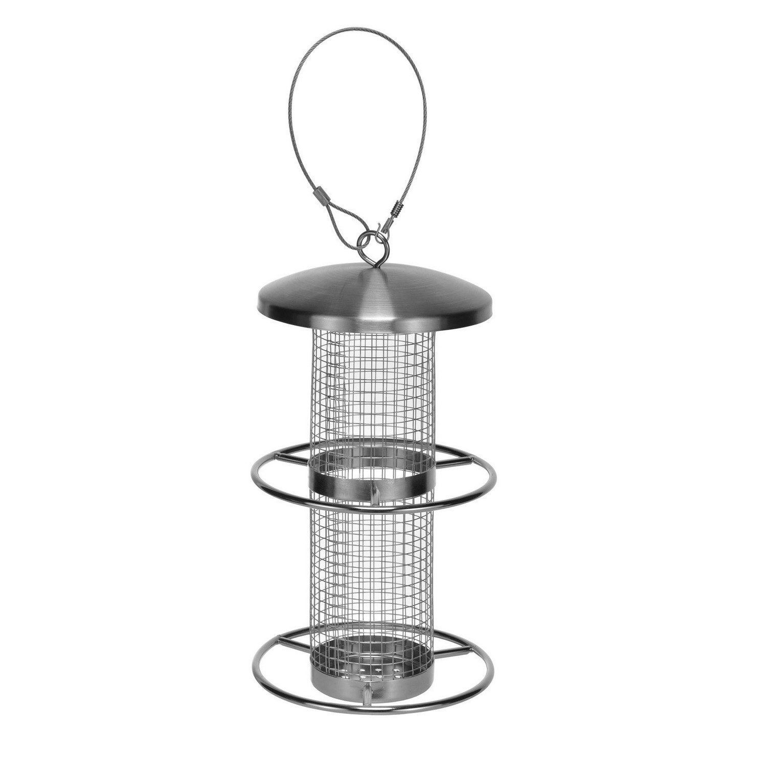 Haushalt International Vogelhaus Vogelfutterstelle Vogelfutterstation Vogel-Futterstelle Futtersäule, Wildvogelfutterstation Futterhaus aus Edelstahl