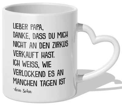 22Feels Tasse Papa Geschenk Vatertag von Sohn Vater Geburtstag Kaffeetasse Mann, Keramik, Made In Germany, Spülmaschinenfest, Herzhenkel