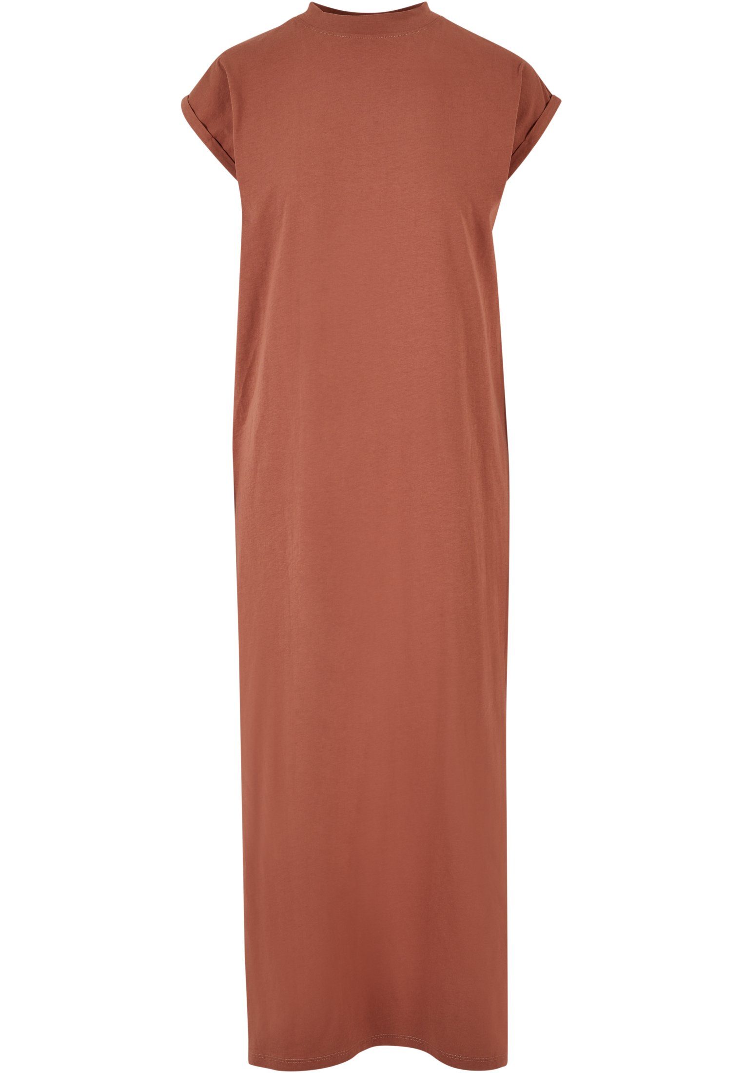 URBAN CLASSICS Jerseykleid Damen Ladies Long Extended Shoulder Dress (1-tlg) terracotta