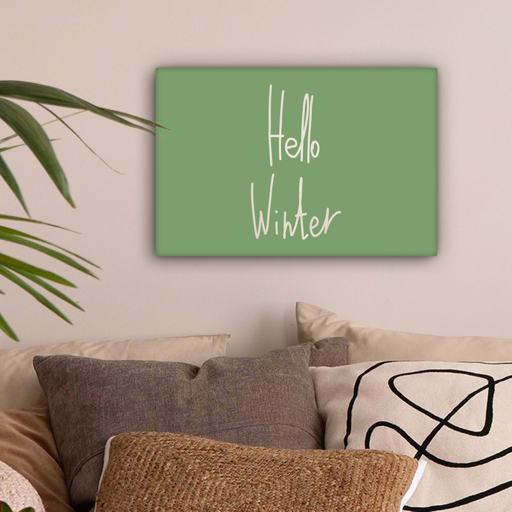 OneMillionCanvasses® Leinwandbild Zitate - Hallo Winter günstig online kaufen
